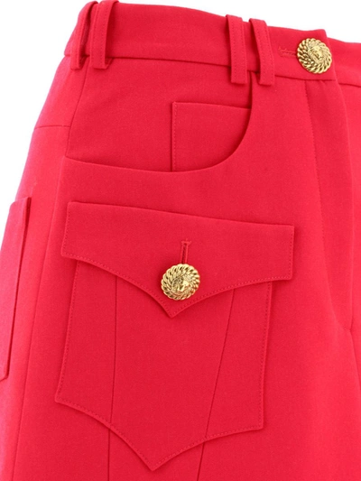 Shop Balmain Western A-line Cut-out Skirt In Fuchsia