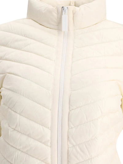 Shop Canada Goose "hybridge Knit" Down Jacket In White