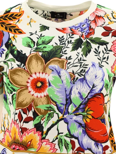 Shop Etro T-shirt With Bouquet-print In White