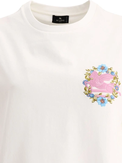 Shop Etro T-shirt With Embroidery In White