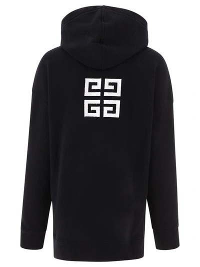 Shop Givenchy Flocked Logo Hoodie In Black
