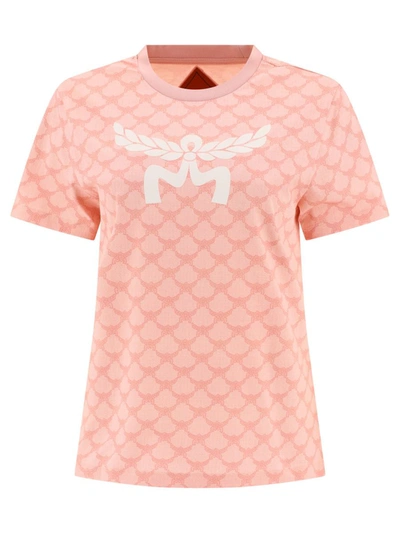 Shop Mcm Monogram T-shirt In Pink