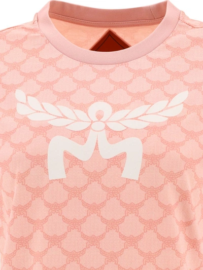 Shop Mcm Monogram T-shirt In Pink