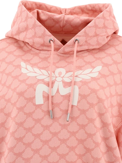 Shop Mcm Monogram Hoodie In Pink