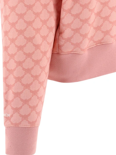 Shop Mcm Monogram Hoodie In Pink