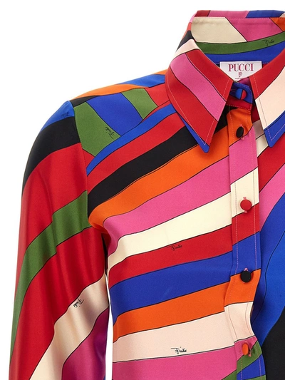 Shop Pucci Shirts In Blu Fuxia