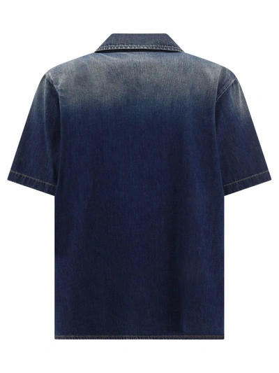 Shop Valentino Cotton Bowling Shirt In Denim Chambray In Blue