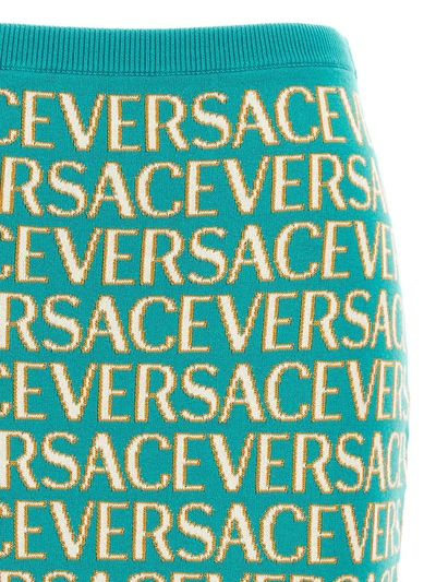 Shop Versace ' Allover' Caspule La Vacanza Skirt In Blue