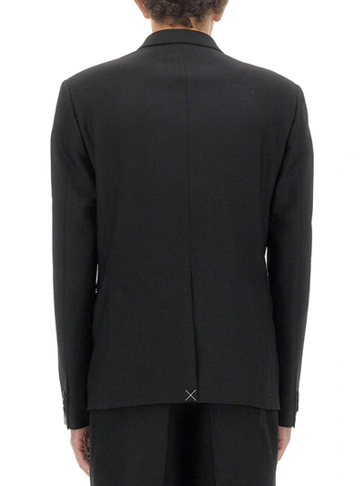 Shop Versace Double-breasted Blazer In Black