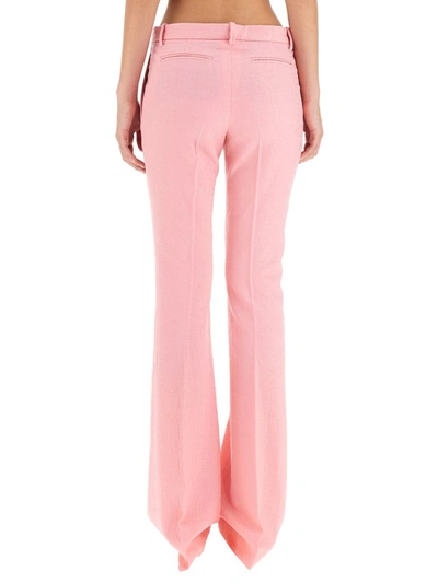 Shop Versace Flared Pants In Pink