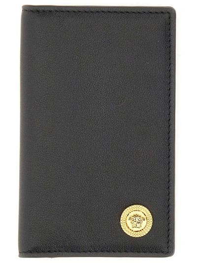 Shop Versace Jellyfish Biggie Card Holder In Black