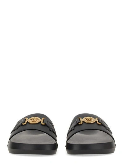 Shop Versace Slide Sandal In Black