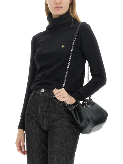 Shop Vivienne Westwood Turtleneck Jersey "giulia" In Black