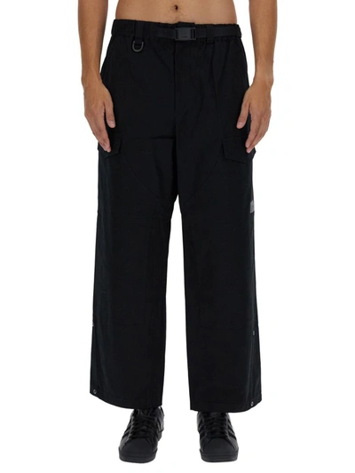 Shop Y-3 Adidas Belted Pants In Black