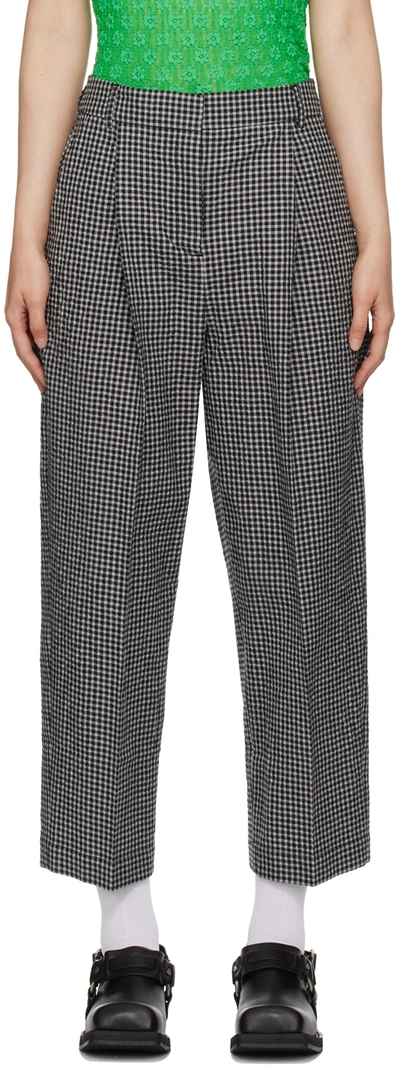 Shop Ymc You Must Create Black & Gray Market Trousers In 01-black-grey