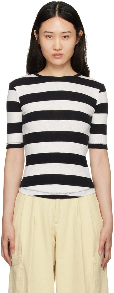 Shop Ymc You Must Create Black & White Striped T-shirt In 10-white-black