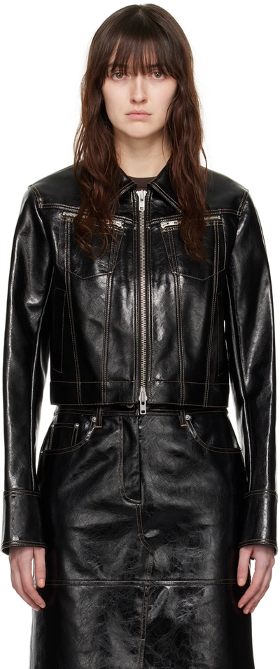 Shop Stand Studio Black Effie Faux-leather Jacket