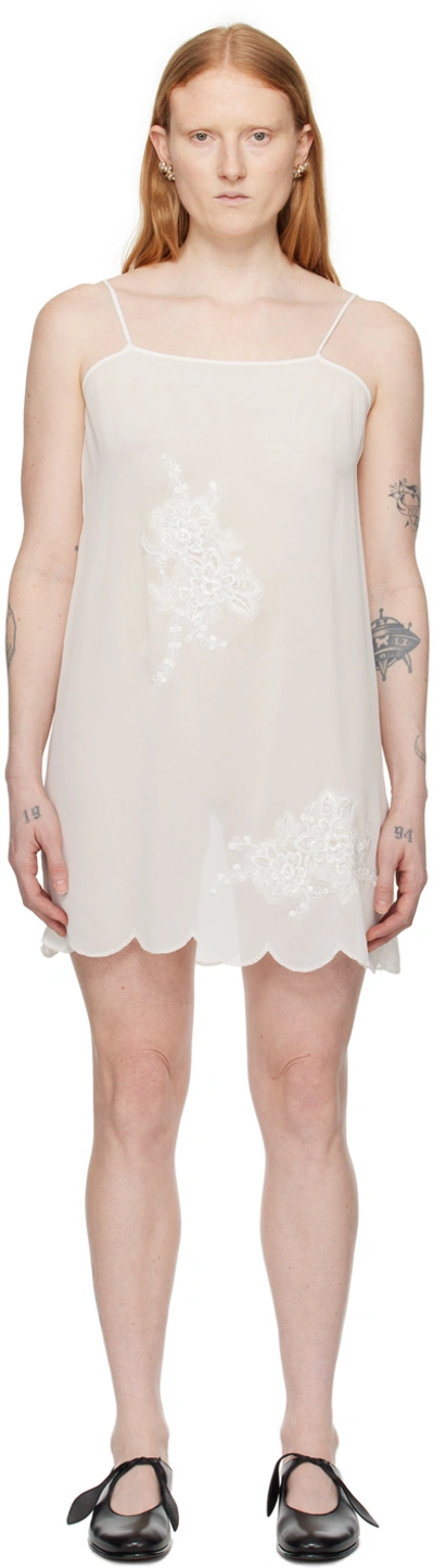 Shop Bode Off-white Slip Minidress In White White