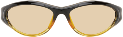 Shop Bonnie Clyde Black & Yellow Angel Sunglasses In Black/yellow Mirror