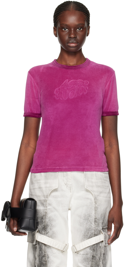 Shop Acne Studios Pink Fitted T-shirt In Acw Magenta Pink