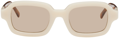 Shop Bonnie Clyde Off-white Shy Guy Sunglasses In Cream/brown