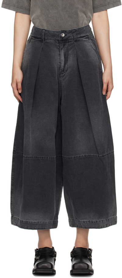Shop Ymc You Must Create Black Wide-leg Deadbeat Trousers In 01-black