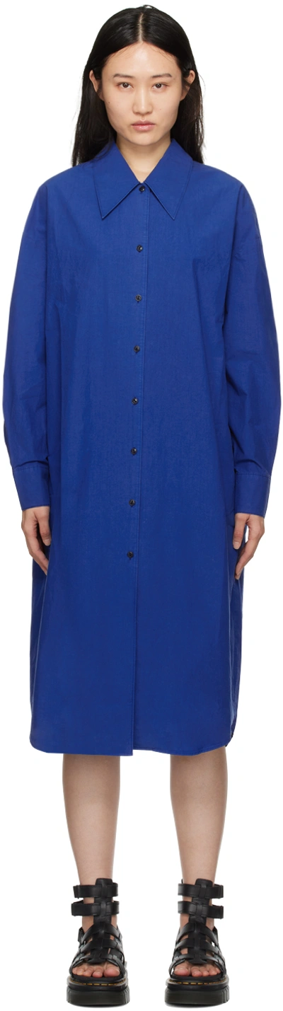 Shop Ymc You Must Create Blue Judy Midi Dress In 40-blue