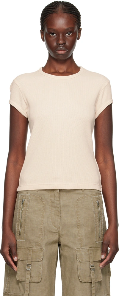 Shop Acne Studios Beige Patch T-shirt In Dky Soft Pink