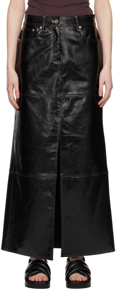 Shop Stand Studio Black Francie Faux-leather Maxi Skirt