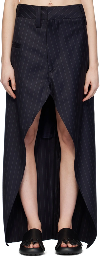 Doublet Black One Leg Maxi Skirt In Black