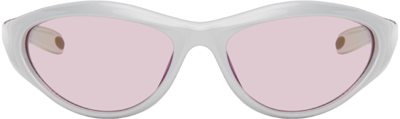 Shop Bonnie Clyde Silver Angel Sunglasses In Silver/pink
