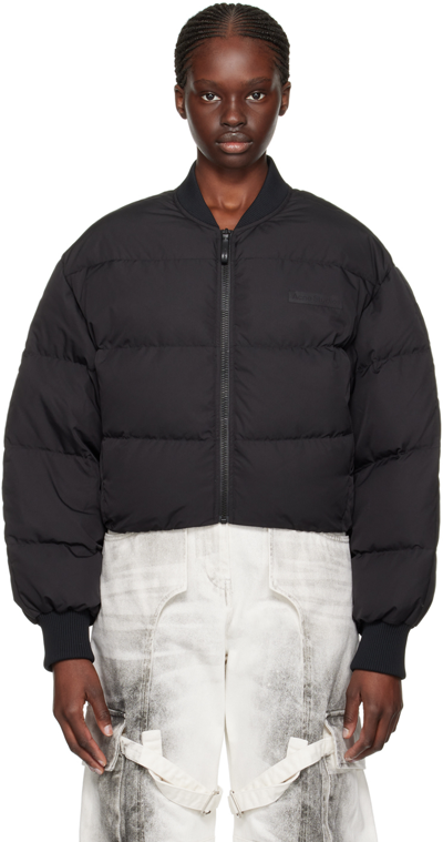 Shop Acne Studios Black Quilted Down Bomber Jacket In 969 Washed Black
