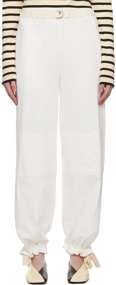 Shop Jil Sander White Belted Trousers In 100 Optic White