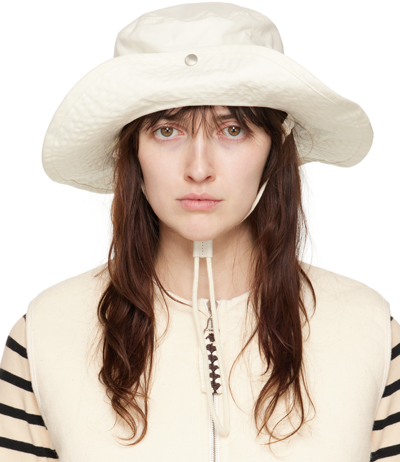 Shop Jil Sander Off-white Bucket Beach Hat In 106 Eggshell
