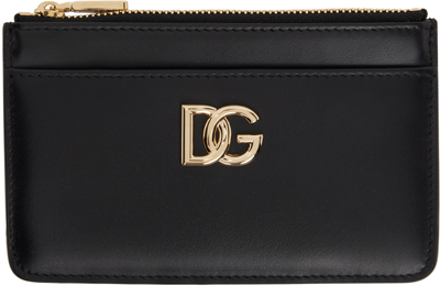 Shop Dolce & Gabbana Black 'dg' Logo Card Holder In 80999 Nero