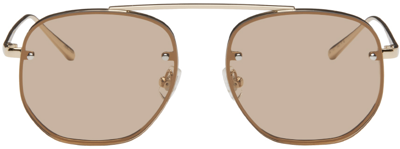 Shop Bonnie Clyde Gold Traction Sunglasses In Jgold/almond
