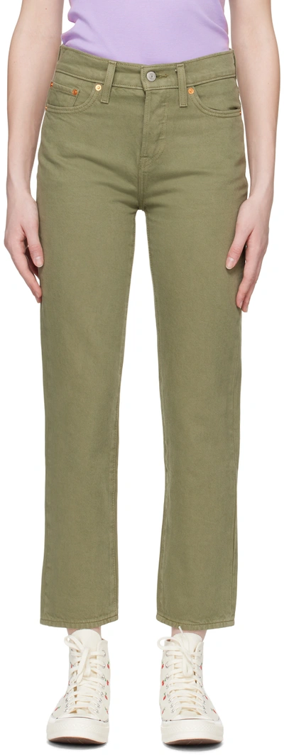 Levi's Wedgie Straight Jeans Steeped Lichen Green In Steeped Lichen Green