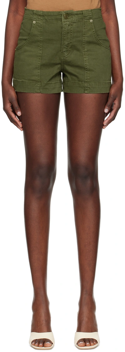Frame Khaki Clean Utility Shorts In Washed Winter Moss