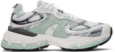 Shop Axel Arigato White & Green Sphere Trip Runner Sneakers In White/jade