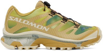 Shop Salomon Green & Yellow Xt-4 Og Aurora Borealis Sneakers In Southern Moss/transp