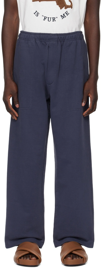 Shop Bode Navy Three-pocket Sweatpants