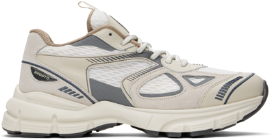 Shop Axel Arigato Beige & Gray Marathon Runner Sneakers In Beige / Dark Grey