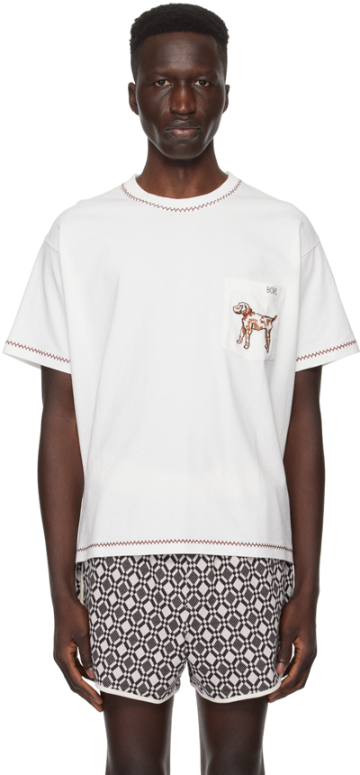 Shop Bode White Griffon Pocket T-shirt
