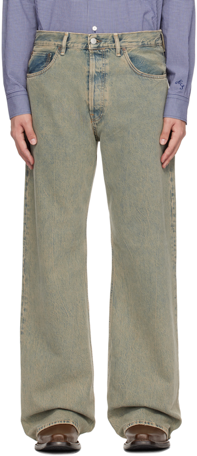 Shop Acne Studios Blue 2021 Jeans In Buf Blue/beige