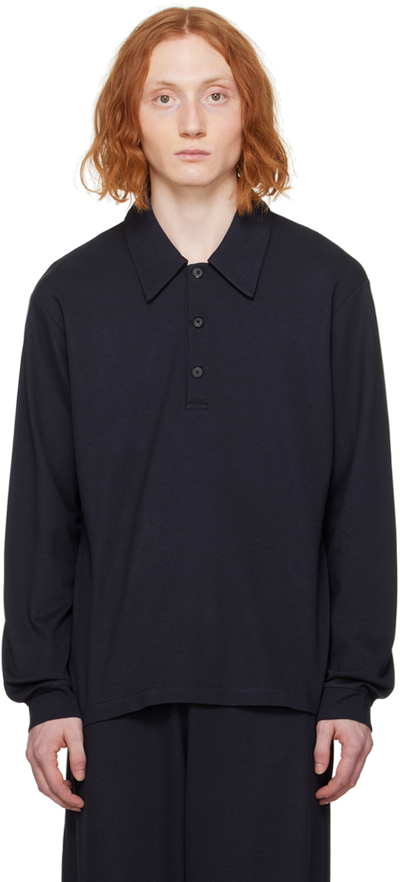 Shop Our Legacy Navy Ile Piquet Polo In Roman Navy Olympic V