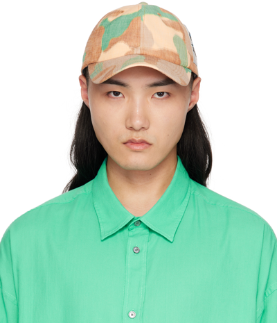 Shop Acne Studios Brown & Green Printed Cap In Ah8 Orange/green