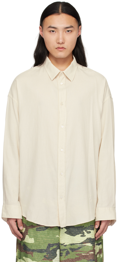 Shop Acne Studios Off-white Button-up Shirt In Aeg Off White