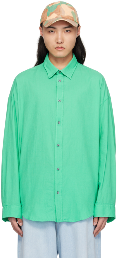 Shop Acne Studios Green Button-up Shirt In Ab8 Green