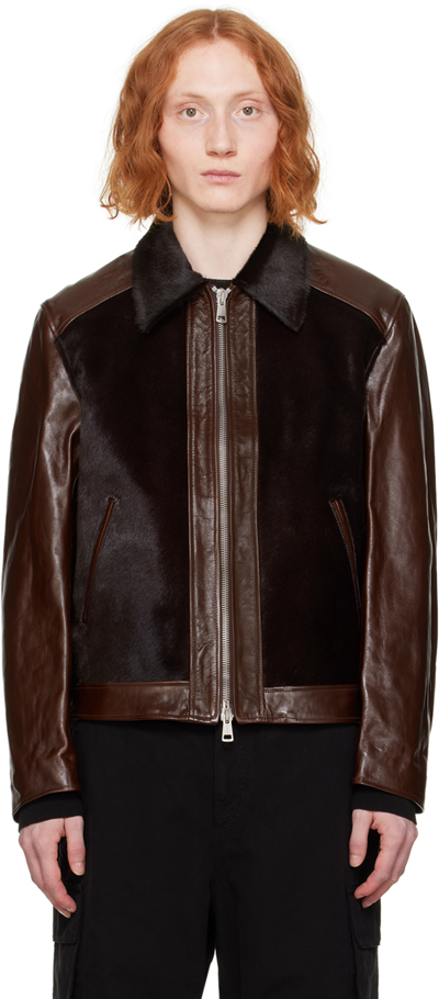Shop Our Legacy Brown Andalou Leather Jacket In Tuscan Brown Hair On
