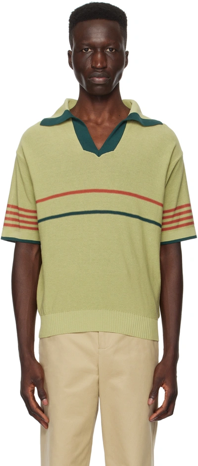 Shop Bode Green Palmer Polo In Mint